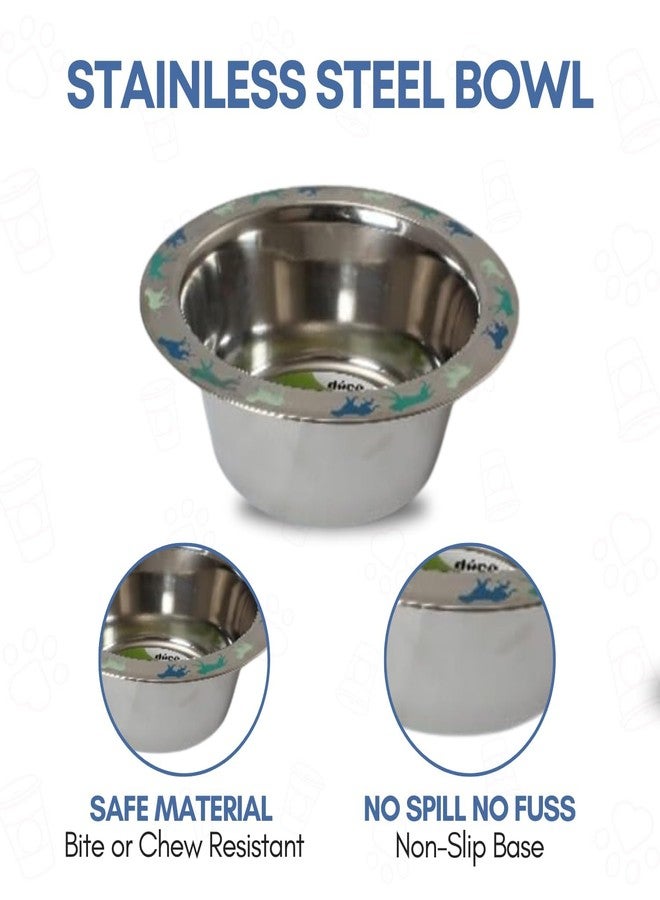 PLUMM Get Plumm Stainless Steel Pet Bowl for Dogs Feeding Bowl Bowlers Dog Food | Pet Bowl for Cat Big Size | Basic Pet Bowls for Dogs Large | 3D Printed Anti-Skid Rubber Base Water Food | Easy to Clean - Image 3